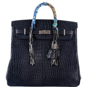 Hermès Vintage HAC Birkin 50 Denim and Naturelle Vache Liegee with Gold
