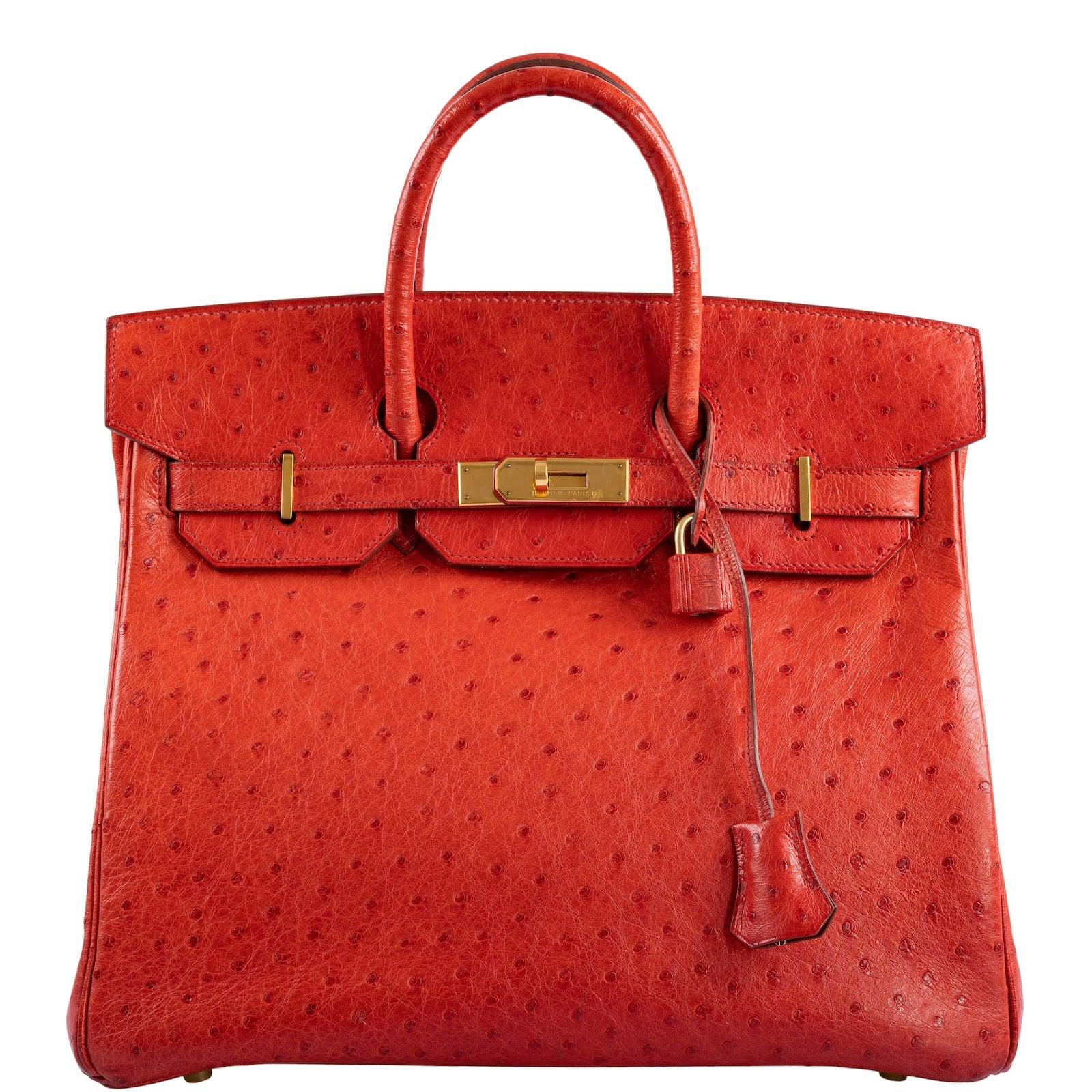 Hermès HAC Birkin 32 Rouge Vif Ostrich Gold Hardware 2 Hermès HAC Birkin 32 Rouge Vif Ostrich Gold Hardware - Image 2