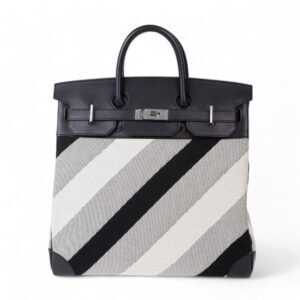 HERMÈS Haut à Courroies HAC 40 Black (89) Canvas Evercolor Palladium hardware Y (2020)