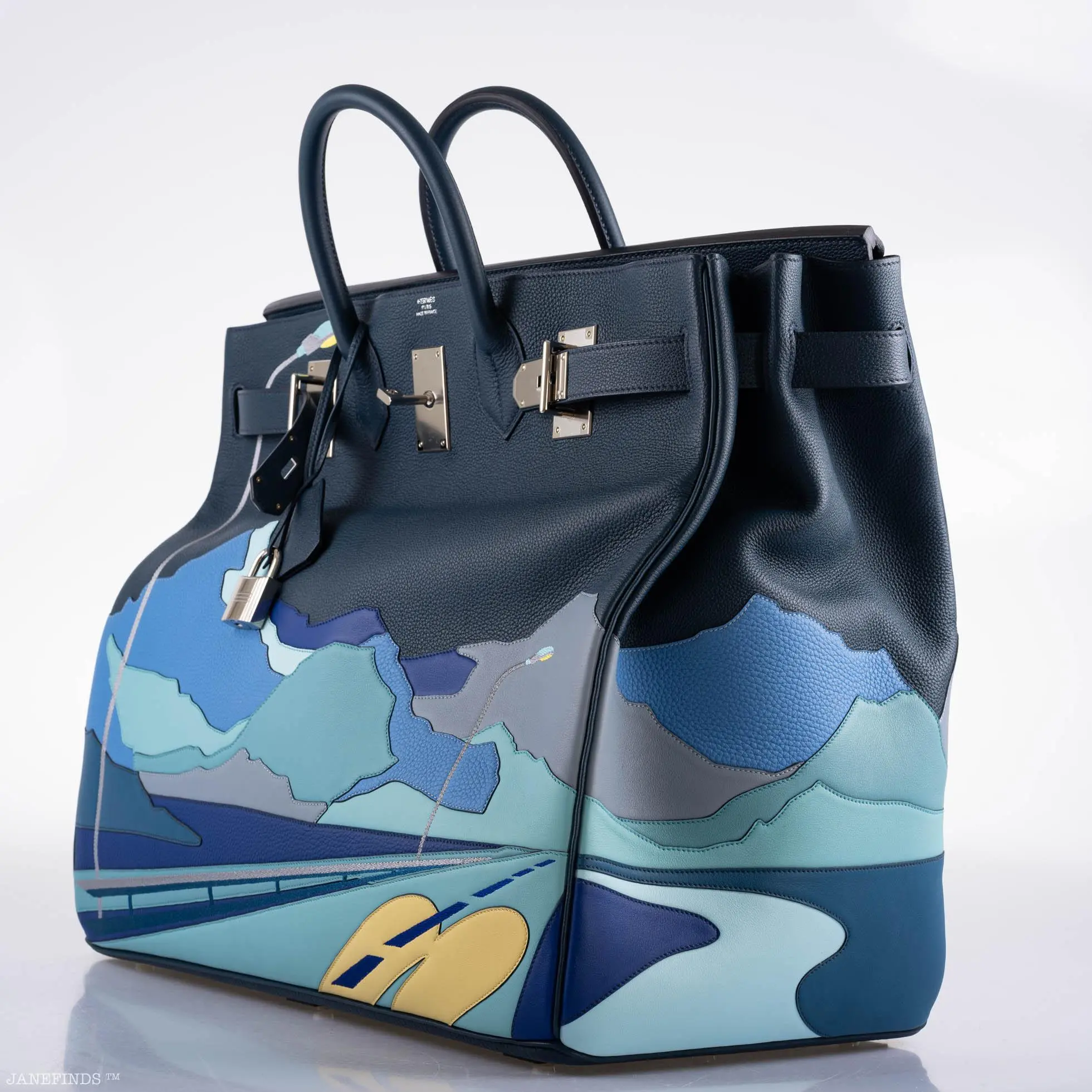 Hermès Endless Road HAC Birkin 50 Multicolor Togo and Swift Leather Palladium Hardware 4 Hermès Endless Road HAC Birkin 50 Multicolor Togo and Swift Leather Palladium H
