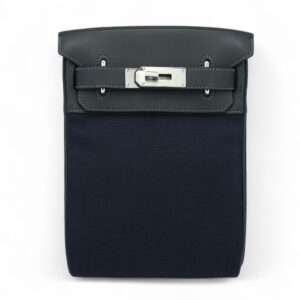 HERMÈS Hac à Dos PM Backpack: Black & Bleu Nuit Canvas