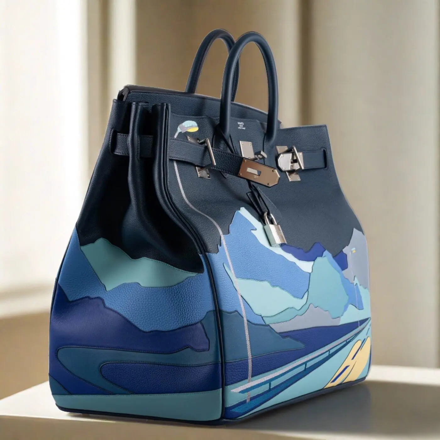 Hermès Endless Road HAC Birkin 50 Multicolor Togo and Swift Leather Palladium Hardware 7 Hermès Endless Road HAC Birkin 50 Multicolor Togo and Swift Leather Palladium H