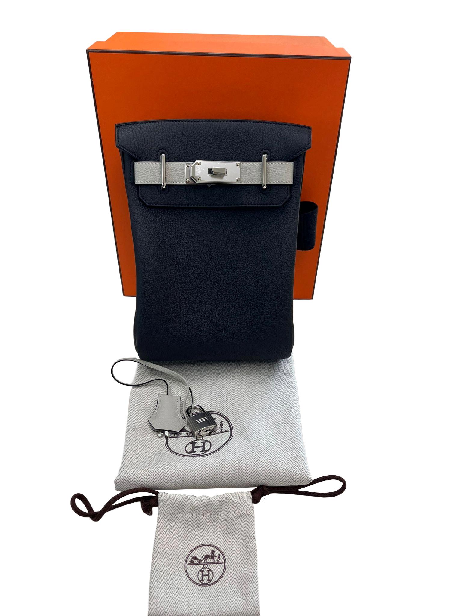 Hermes SAC A DOS HAC A DOS PM Veau Togo Leather Backpack Palladium Hardware 2 Hermes SAC A DOS HAC A DOS PM Veau Togo Leather Backpack Palladium Hardware - Image 2