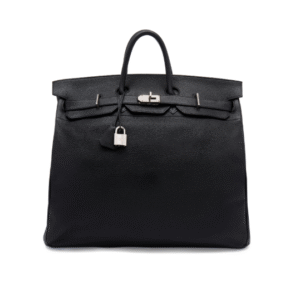 A BLACK CLÉMENCE LEATHER HAC BIRKIN 50 WITH PALLADIUM HARDWARE