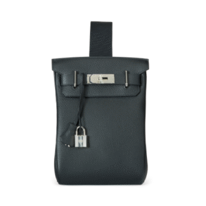 A BLACK TOGO LEATHER HAC A DOS PM WITH PALLADIUM HARDWARE