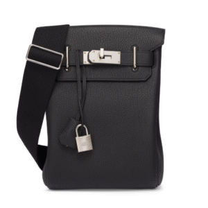 A BLACK TOGO LEATHER HAC A DOS PM WITH PALLADIUM HARDWARE
