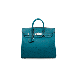 A BLEU COBALT OSTRICH HAC BIRKIN 32 WITH PALLADIUM HARDWARE