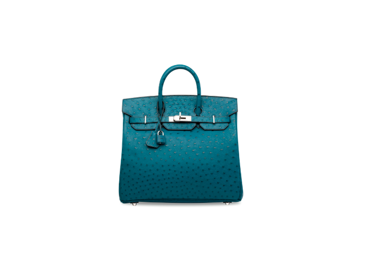 A BLEU COBALT OSTRICH HAC BIRKIN 32 WITH PALLADIUM HARDWARE 1 A BLEU COBALT OSTRICH HAC BIRKIN 32 WITH PALLADIUM HARDWARE