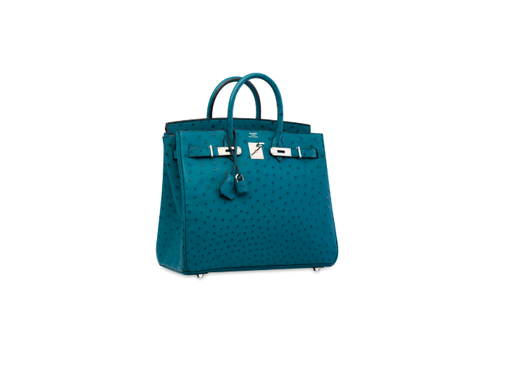 A BLEU COBALT OSTRICH HAC BIRKIN 32 WITH PALLADIUM HARDWARE 2 A BLEU COBALT OSTRICH HAC BIRKIN 32 WITH PALLADIUM HARDWARE - Image 2