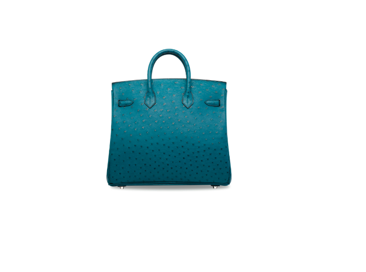 A BLEU COBALT OSTRICH HAC BIRKIN 32 WITH PALLADIUM HARDWARE 3 A BLEU COBALT OSTRICH HAC BIRKIN 32 WITH PALLADIUM HARDWARE - Image 3