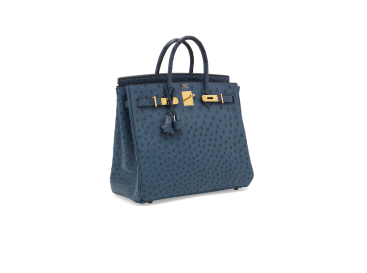 A BLEU ROI OSTRICH HAC BIRKIN 32 WITH GOLD HARDWARE 2 A BLEU ROI OSTRICH HAC BIRKIN 32 WITH GOLD HARDWARE - Image 2