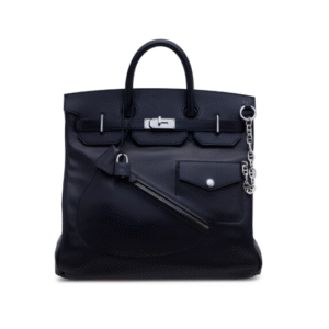 A LIMITED EDITION BLACK EVERGRAIN LEATHER ROCK HAC BIRKIN 40 WITH PALLADIUM HARDWARE