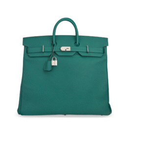 A MALACHITE TOGO LEATHER HAC BIRKIN 50 WITH PALLADIUM HARDWARE