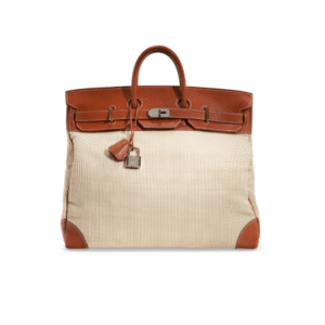 A NATUREL BARÉNIA LEATHER & CRINOLINE HAC BIRKIN 50 WITH PALLADIUM HARDWARE