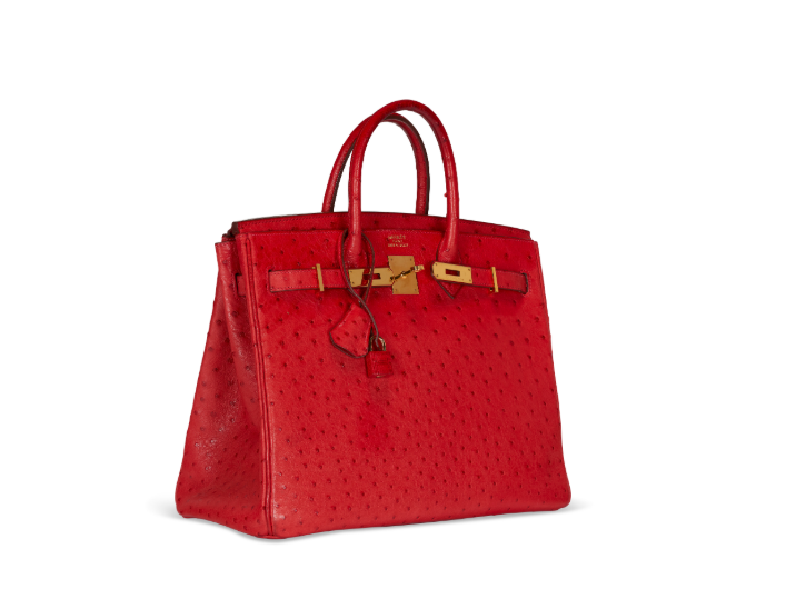 A ROUGE VIF OSTRICH HAC BIRKIN 32 WITH GOLD HARDWARE 3 A ROUGE VIF OSTRICH HAC BIRKIN 32 WITH GOLD HARDWARE - Image 3