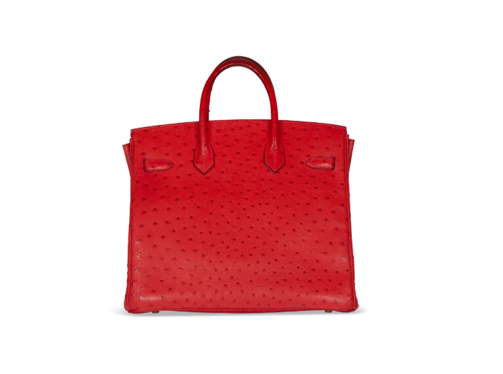 A ROUGE VIF OSTRICH HAC BIRKIN 32 WITH GOLD HARDWARE 4 A ROUGE VIF OSTRICH HAC BIRKIN 32 WITH GOLD HARDWARE - Image 4