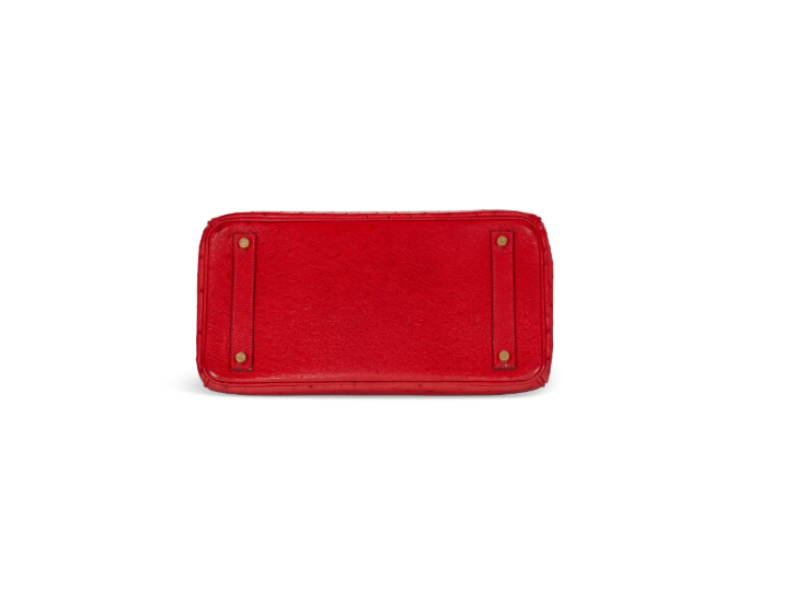 A ROUGE VIF OSTRICH HAC BIRKIN 32 WITH GOLD HARDWARE 6 A ROUGE VIF OSTRICH HAC BIRKIN 32 WITH GOLD HARDWARE - Image 6