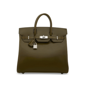 A VERT OLIVE CALFBOX LEATHER HAC BIRKIN 32 WITH PALLADIUM HARDWARE