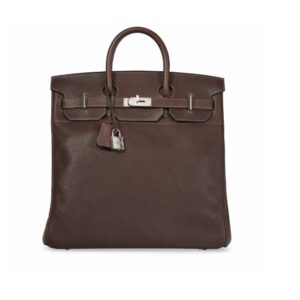 AN ÉBÈNE BARÉNIA FAUBOURG LEATHER HAC BIRKIN 40 WITH PALLADIUM HARDWARE