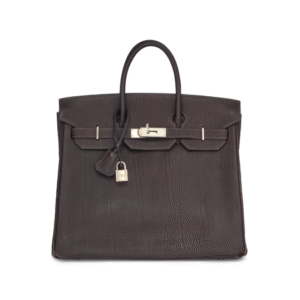 AN ÉBÈNE FJORD LEATHER HAC BIRKIN 32 PALLADIUM HARDWARE