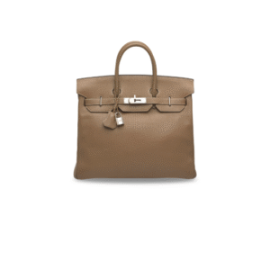 AN ÉTOUPE CHÈVRE LEATHER HAC BIRKIN 32 WITH PALLADIUM HARDWARE