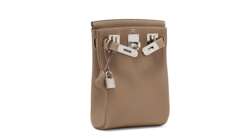 AN ÉTOUPE TOGO LEATHER HAC A DOS PM WITH PALLADIUM HARDWARE - Image 4