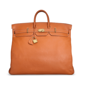 AN ÉTRUSQUE CLÉMENCE LEATHER HAC BIRKIN 55 WITH BRASS HARDWARE