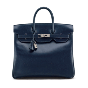 AN INDIGO CALFBOX LEATHER HAC BIRKIN 32 BAG