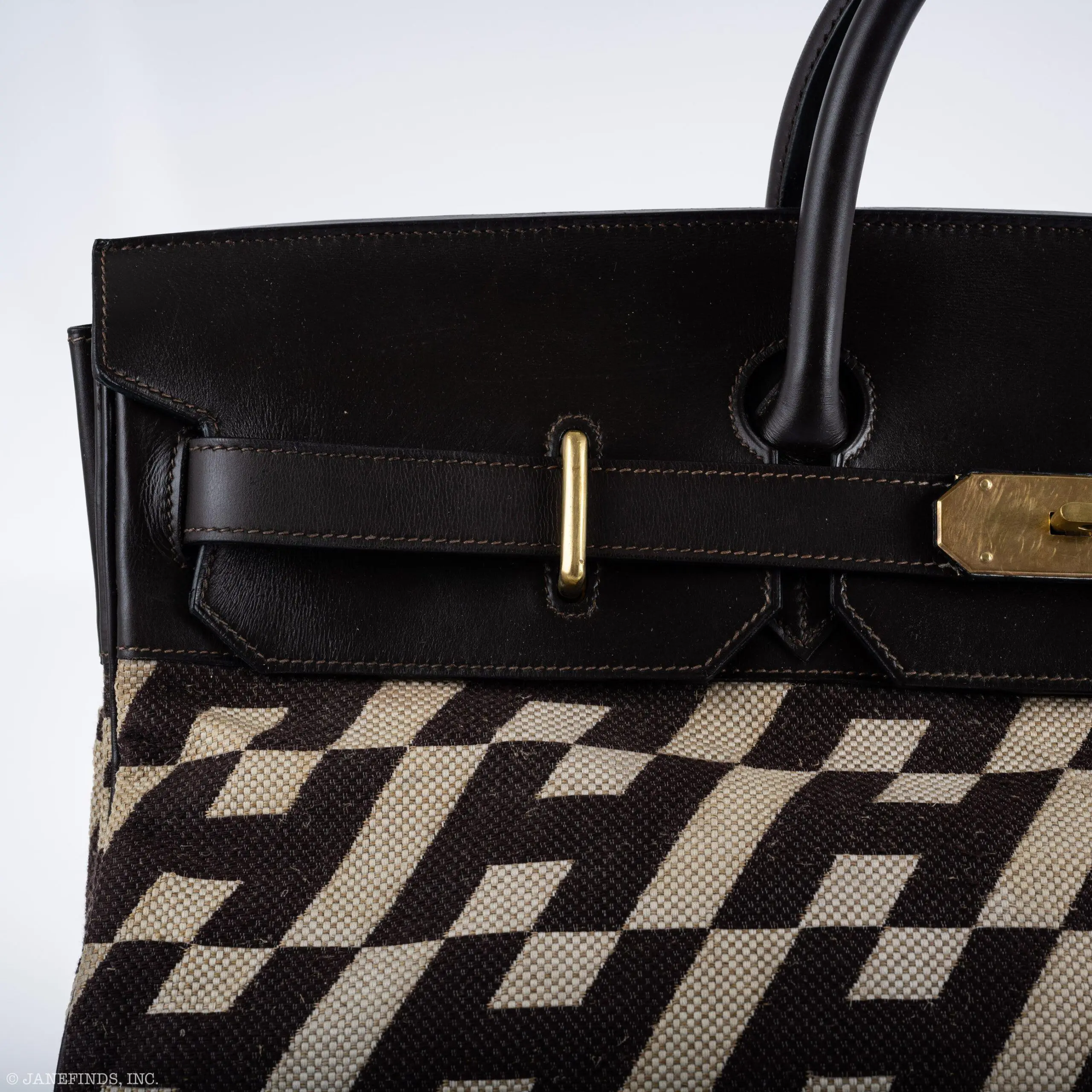 Hermès Birkin & HAC Buying Guide 6 Hermes Birkin 50 HAC 1985 Ligne Ulysse Marron Fonce Toile H Pattern Gilt Metal Hardware 6 scaled