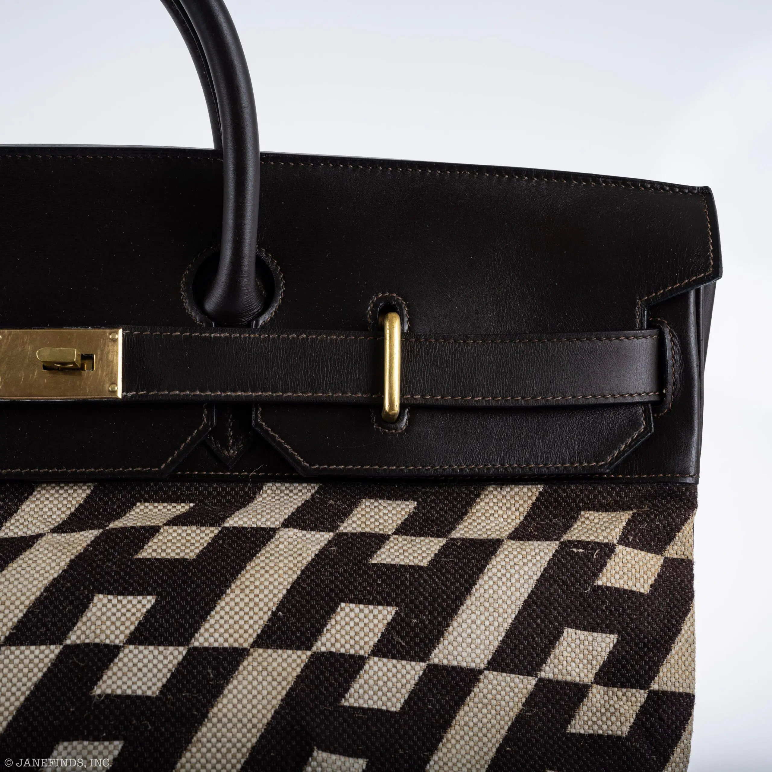 Hermès Birkin & HAC Buying Guide 9 Hermes Birkin 50 HAC 1985 Ligne Ulysse Marron Fonce Toile H Pattern Gilt Metal Hardware 7 scaled