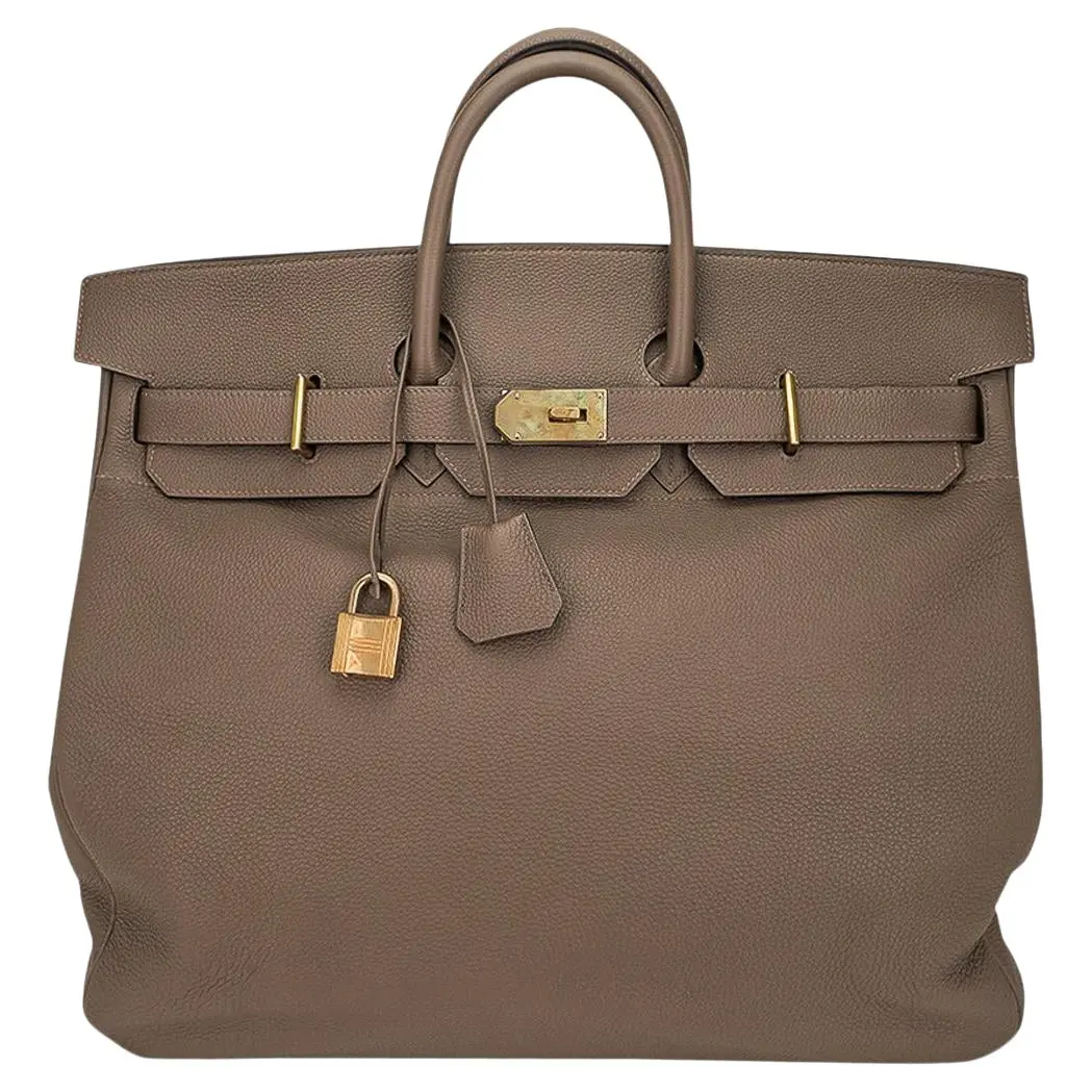 Hermes HAC 50 Birkin Bag Etoupe Togo Leather Brass Hardware 1 Hermes HAC 50 Birkin Bag Etoupe Togo Leather Brass Hardware (2)