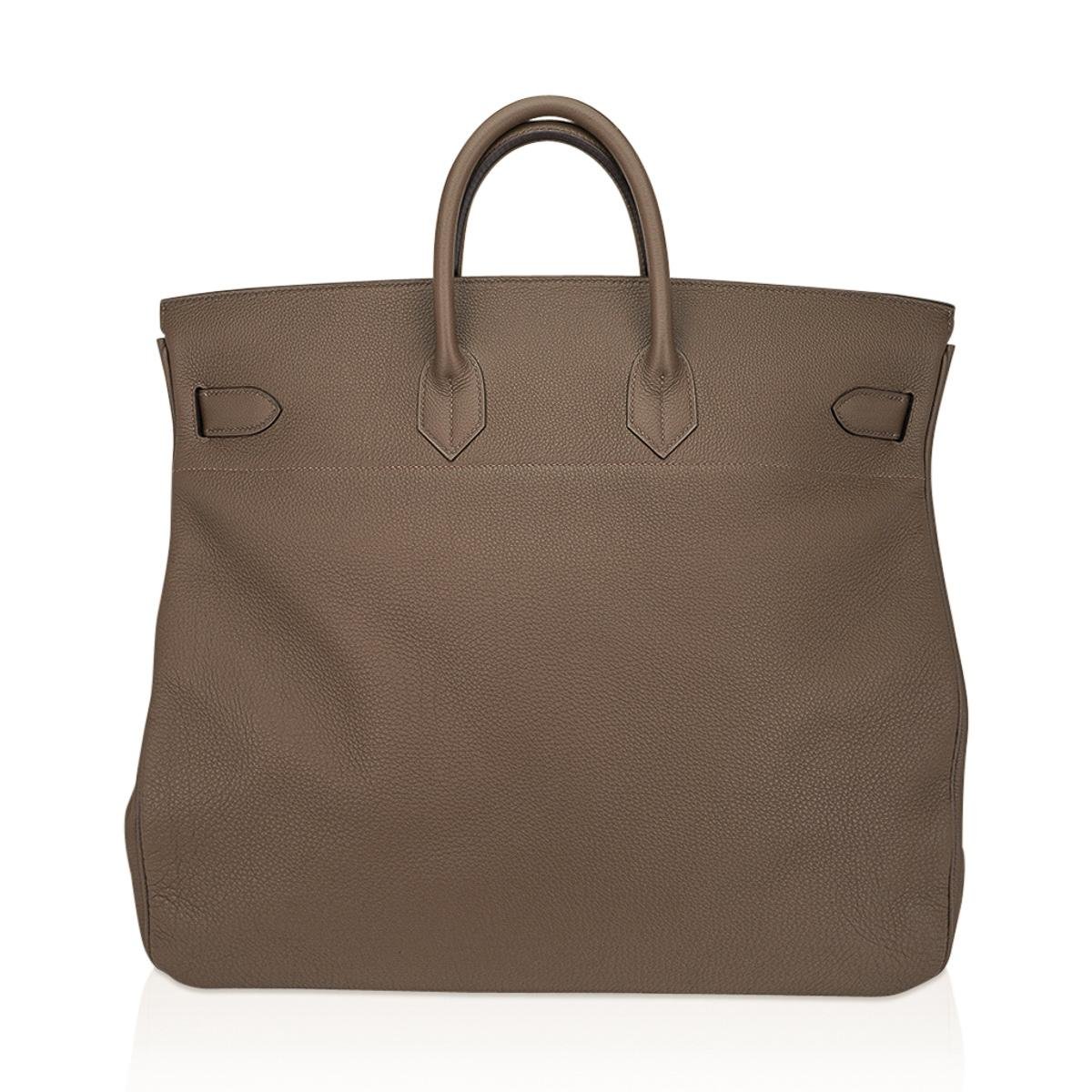 Hermes HAC 50 Birkin Bag Etoupe Togo Leather Brass Hardware 4 Hermes HAC 50 Birkin Bag Etoupe Togo Leather Brass Hardware - Image 4