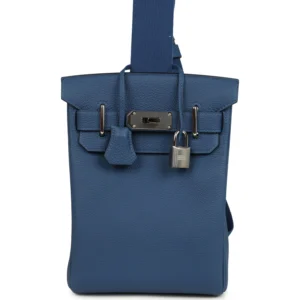 Hermès HAC A Dos PM Backpack Blue Tie Togo Palladium Hardware