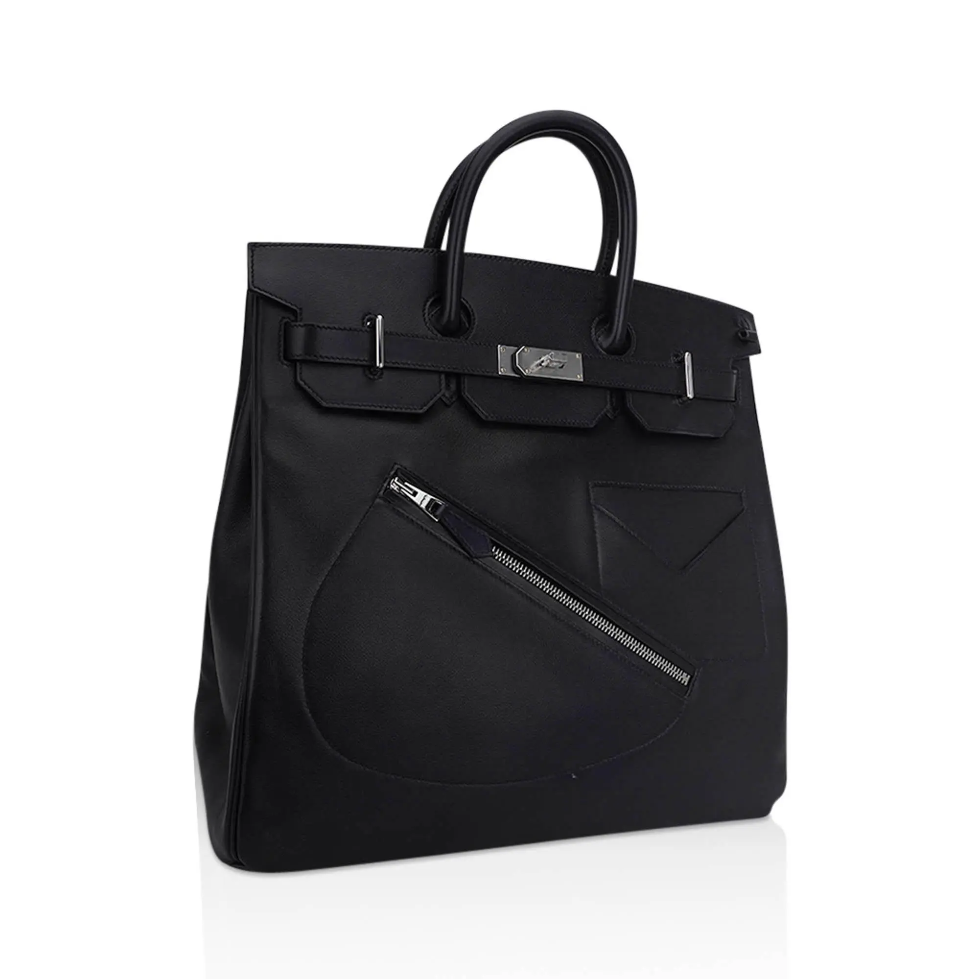 Hermes Rock Limited Edition HAC 40 Black Bag Volupto Leather Palladium Hardware 2 Hermes Rock Limited Edition HAC 40 Black Bag Volupto Leather Palladium Hardware - Image 2