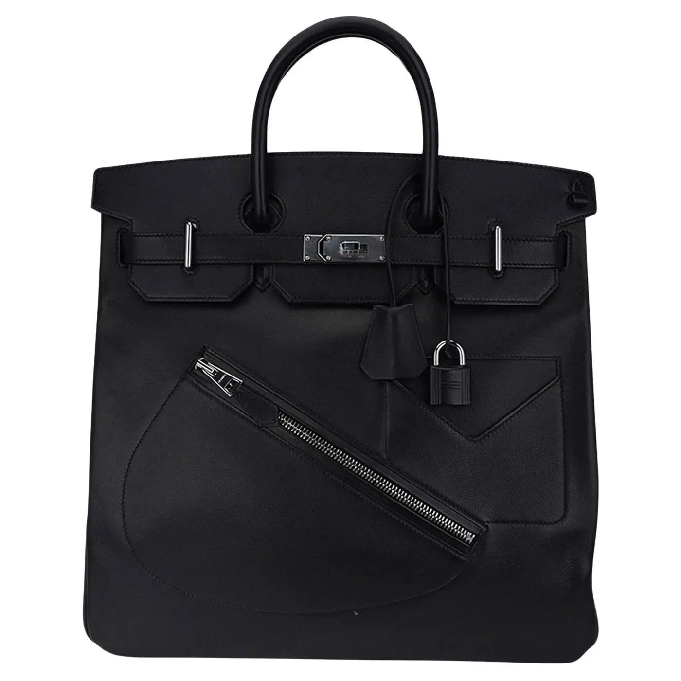 Hermes Rock Limited Edition HAC 40 Black Bag Volupto Leather Palladium Hardware 1 Hermes Rock Limited Edition HAC 40 Black Bag Volupto Leather Palladium Hardware (2)