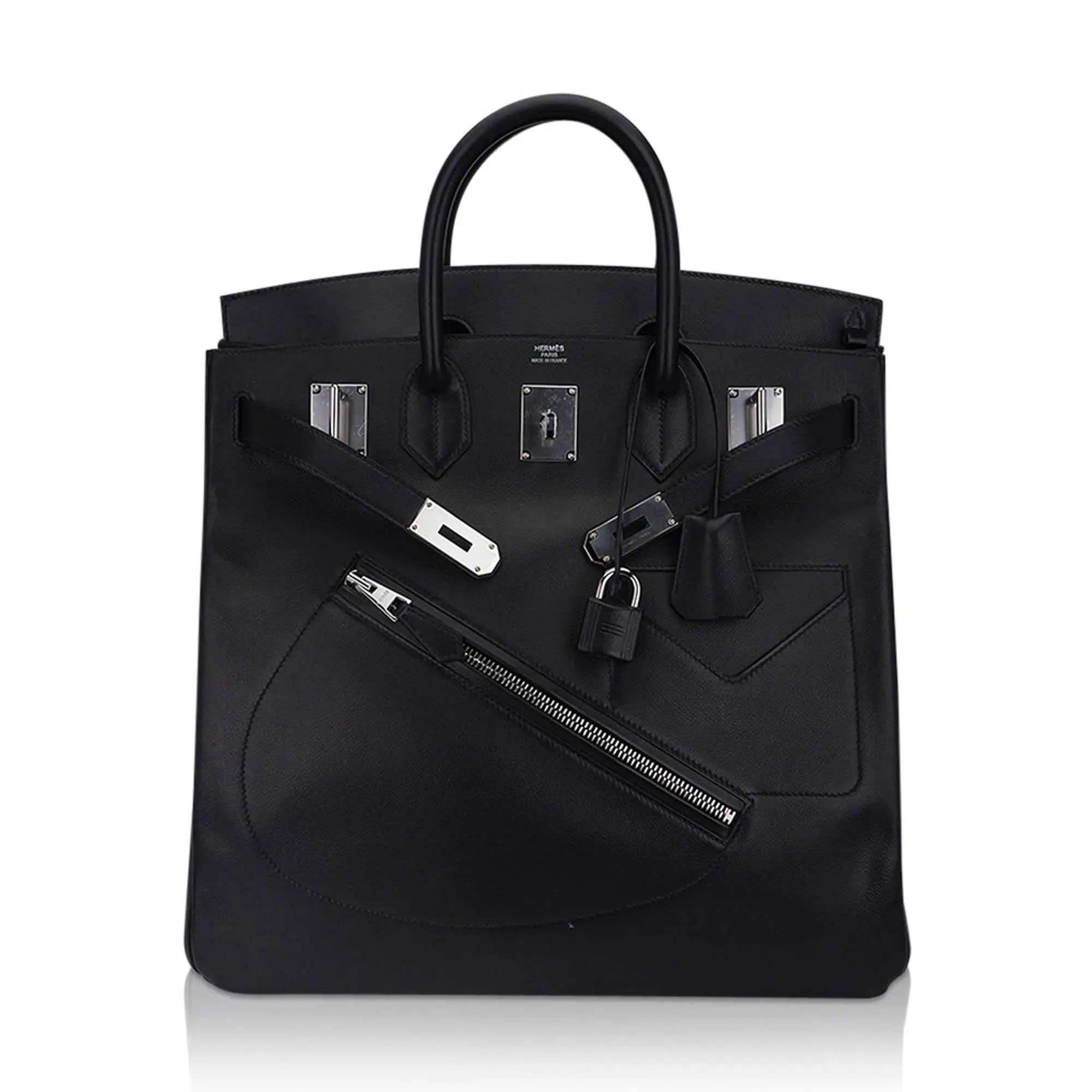 Hermes Rock Limited Edition HAC 40 Black Bag Volupto Leather Palladium Hardware 5 Hermes Rock Limited Edition HAC 40 Black Bag Volupto Leather Palladium Hardware - Image 5