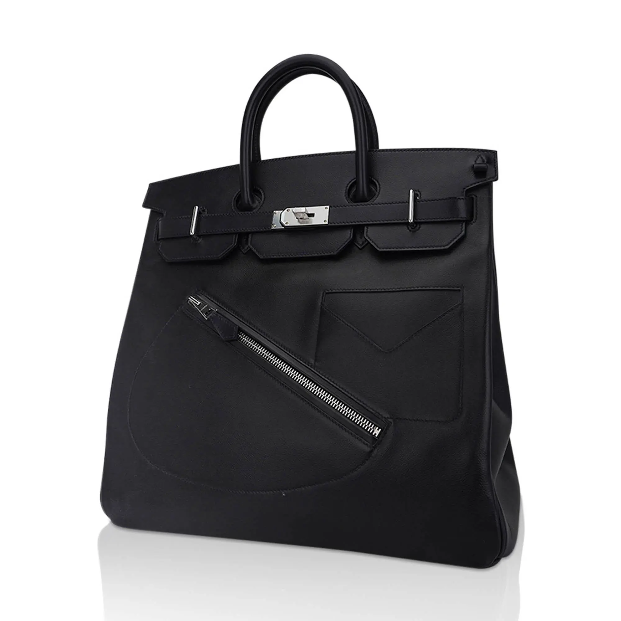 Hermes Rock Limited Edition HAC 40 Black Bag Volupto Leather Palladium Hardware 6 Hermes Rock Limited Edition HAC 40 Black Bag Volupto Leather Palladium Hardware - Image 6
