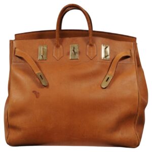 Hermes Vintage Haut à Courroies Hac 50 Birkin Natural Tan Brass Hardware Travel (1)