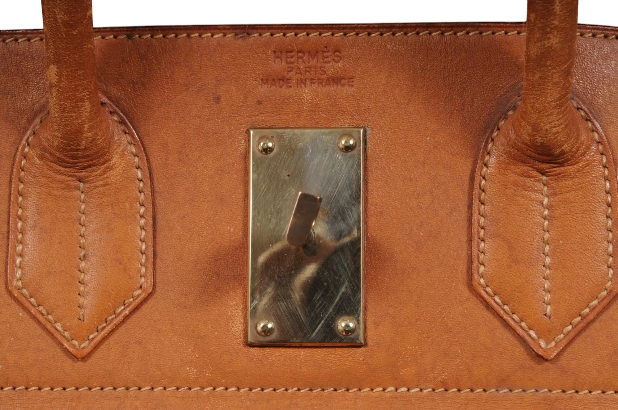 Hermes Vintage Haut à Courroies Hac 50 Birkin Natural Tan Brass Hardware Travel - Image 6