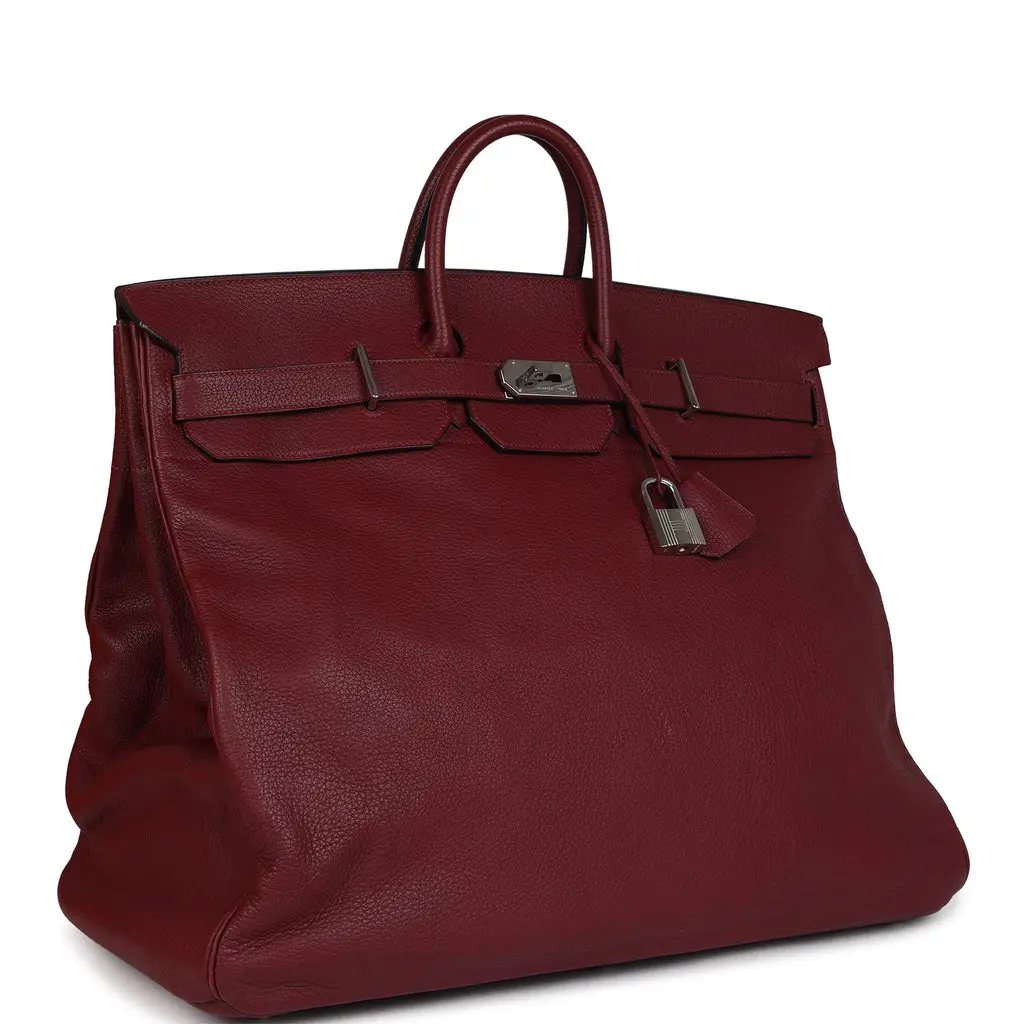 Vintage Hermès Birkin HAC 50 Rouge H Fjord Palladium Hardware - Image 5