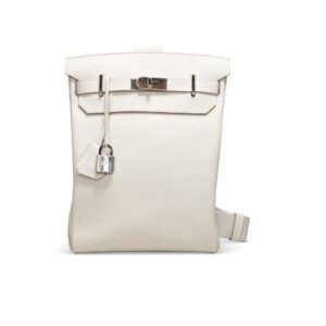 A GRIS PÂLE TOGO LEATHER HAC A DOS GM WITH PALLADIUM HARDWARE
