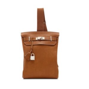 A FAUVE BARÉNIA FAUBOURG LEATHER HAC A DOS GM WITH PALLADIUM HARDWARE