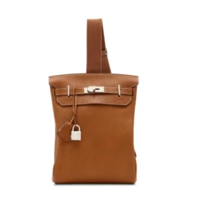 A FAUVE BARÉNIA FAUBOURG LEATHER HAC A DOS GM WITH PALLADIUM HARDWARE