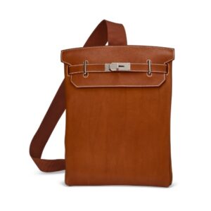 A FAUVE BARENIA FAUBOURG LEATHER HAC A DOS GM WITH PALLADIUM HARDWARE