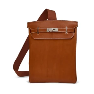 A FAUVE BARENIA FAUBOURG LEATHER HAC A DOS GM WITH PALLADIUM HARDWARE