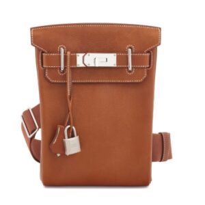 A FAUVE BARÉNIA FAUBOURG LEATHER HAC À DOS PM WITH PALLADIUM HARDWARE