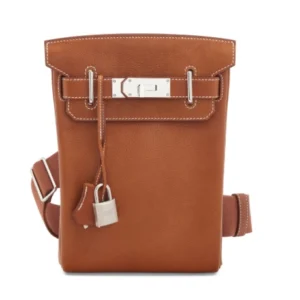 A FAUVE BARÉNIA FAUBOURG LEATHER HAC À DOS PM WITH PALLADIUM HARDWARE