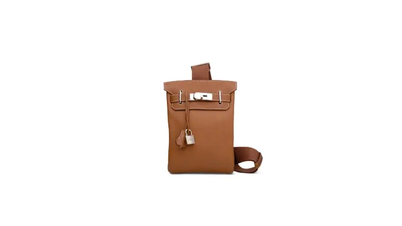 A FAUVE BARÉNIA FAUBOURG LEATHER HAC A DOS PM WITH PALLADIUM HARDWARE