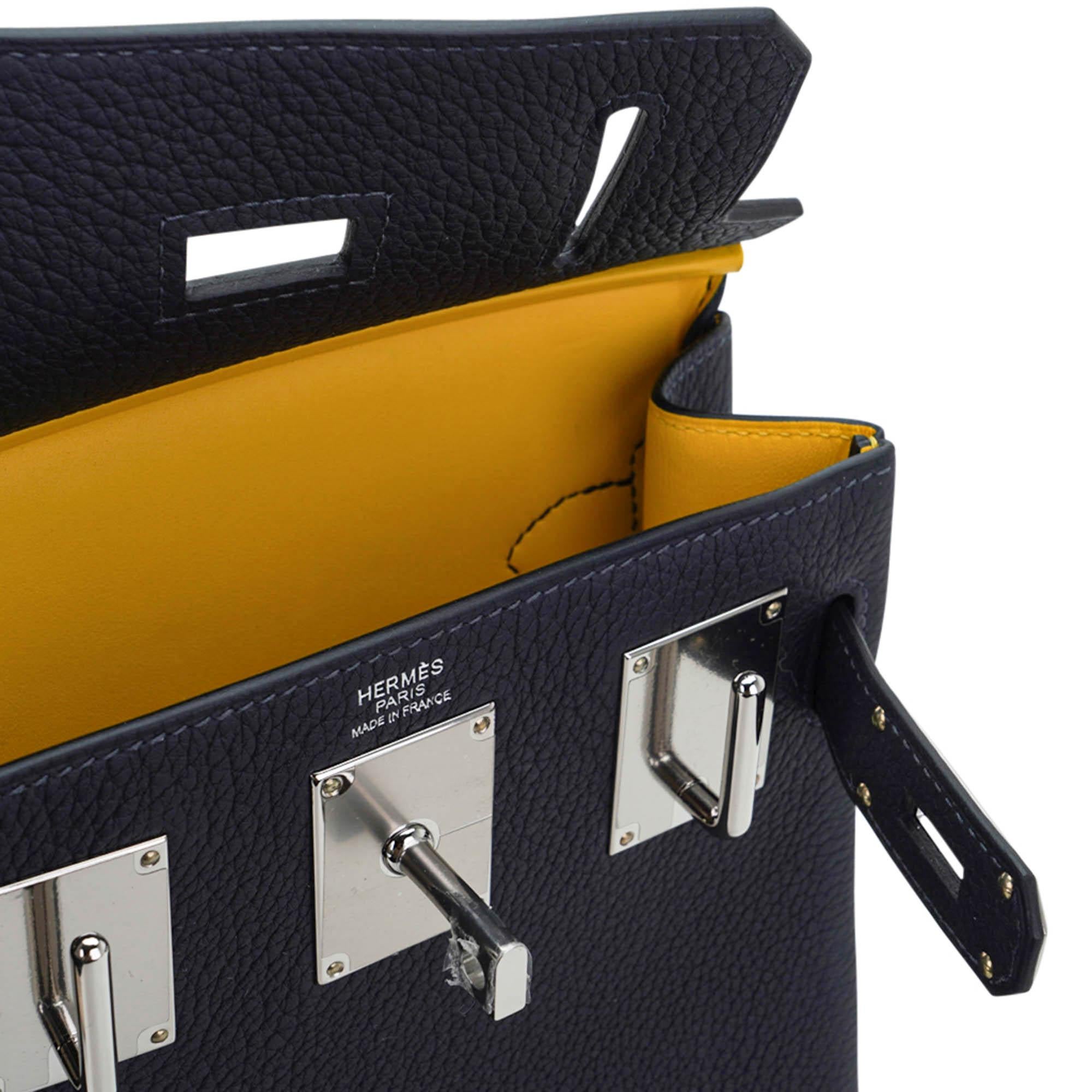 Hermes Hac a Dos PM Backpack Caban Tricolor Togo Leather with Palladium Hardware - Image 2