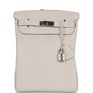 Hac Hermes Bag A Dos GM Backpack Gris Pale Togo Palladium Hardware